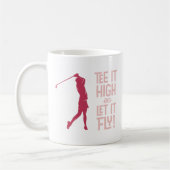 キュートゴルフティーおもしろいユーモススポーツプロマゼンタレッド コーヒーマグカップ (左)
