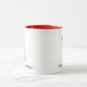 キュートゴールデンドードルドッグホリデー マグカップ (中央)