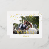 キュートゴールデンハートシンプル、サンキューカード 箔シーズンポストカード (正面/裏面)