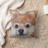 キュートゴールデンポメラニア犬 クッション (ブランケット)