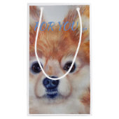 キュートゴールデンポメラニア犬 スモールペーパーバッグ (裏面)