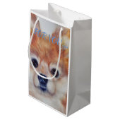 キュートゴールデンポメラニア犬 スモールペーパーバッグ (裏面アングル)