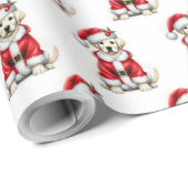 キュートゴールデンラブラドールサンタクロース ラッピングペーパー (ロールコーナー)