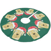 キュートゴールデンラブラドールリトリエバードインサンタハット ブラッシュドポリエステルツリースカート (アングル)