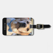 キュートゴールデンラブラドールリトリーバーフォトネーム文字 ラゲッジタグ (正面横)