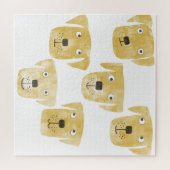 キュートゴールデンラブラドールレトリエバードッグウォーターカラー ジグソーパズル (横)