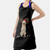 キュートゴールデンレトリエバークリスマスライトトインデナー エプロン (インサイチュ)