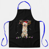 キュートゴールデンレトリエバークリスマスライトトインデナー エプロン (正面)