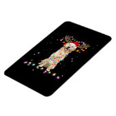 キュートゴールデンレトリエバークリスマスライトトインデナー マグネット (左側)