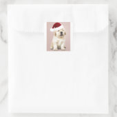 キュートゴールデンレトリバーのポートレート スクエアシール (バッグ)