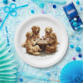 キュートゴールデンレトリバードッグトランプ ペーパープレート (パーティー)