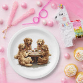 キュートゴールデンレトリバードッグトランプ ペーパープレート (パーティー)