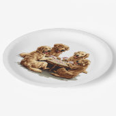 キュートゴールデンレトリバードッグトランプ ペーパープレート (アングル)