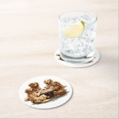 キュートゴールデンレトリバードッグトランプ ラウンドペーパーコースター (インサイチュ)