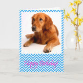 キュートゴールデンレトリバードッグハッピーバースデーカード カード (黄色い花)