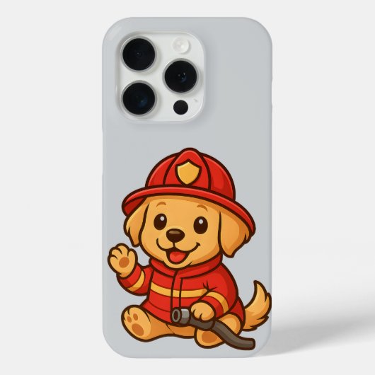 キュートゴールデンレトリバー消防士ケースすべてのデバイス Case-Mate iPhoneケース (裏面)