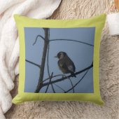 キュートゴールドフィンチインツリー装飾用クッション クッション (ブランケット)