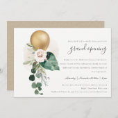 キュートゴールドフォイルバルーングランドオープニング招待状 サンキューカード (正面/裏面)