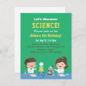 キュートサイエンス子供の誕生日パーティの招待状 招待状 (正面/裏面)