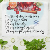 キュートサイダーサンクリークリスマスドリンクレシピ キッチンタオル (折り畳み)