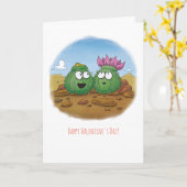 キュートサクタスデザート開花バレンタインデー カード (黄色い花)