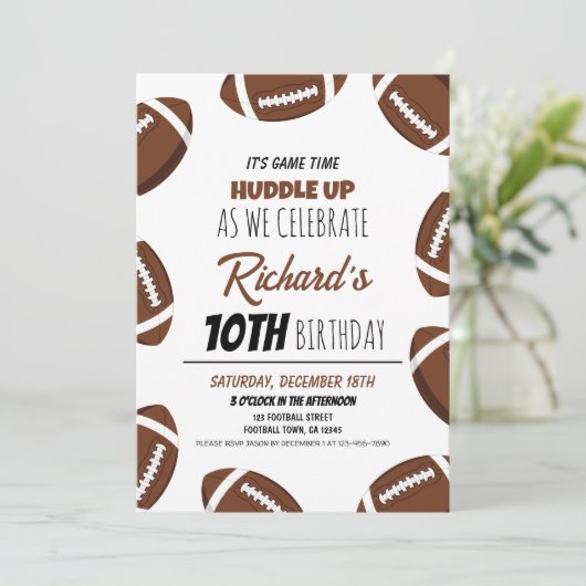 キュートサッカーモダンスポーツ子供の誕生日 招待状 (スタンド正面)