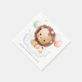 キュートサファリウォーターカラーライオンプリンス子供の誕生日 スタンダードカクテルナプキン (角)