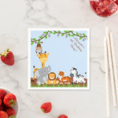 キュートサファリジャングルアニマル誕生日紙ナプキンス スタンダードカクテルナプキン (インサイチュ)