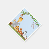 キュートサファリジャングルアニマル誕生日紙ナプキンス スタンダードカクテルナプキン (角)