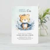 キュートサファリタイガー1st誕生日招待状 招待状 (スタンド正面)