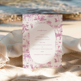 キュートサファリトイレデジュイ | ピンク色の赤ちゃんシャワー ポスター