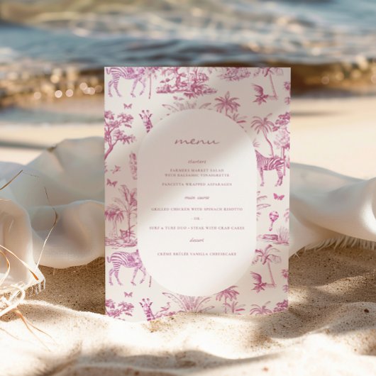 キュートサファリトイレデジュイ | ピンク色の赤ちゃんシャワー ポスター