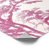 キュートサファリトイレデジュイ | ピンク色の赤ちゃんシャワー ポスター (角)