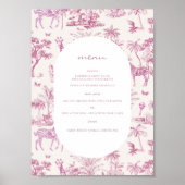 キュートサファリトイレデジュイ | ピンク色の赤ちゃんシャワー ポスター (正面)