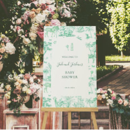 キュートサファリトイレデジュイ | ミント赤ちゃんシャワー ポスター