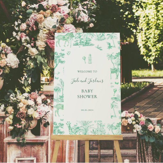 キュートサファリトイレデジュイ | ミント赤ちゃんシャワー ポスター