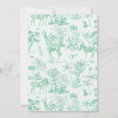 キュートサファリトイレデジュイ | 緑のベビーシャワー 招待状 (裏面)