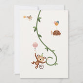 キュートサファリパーティー動物子供の誕生日招待状 招待状 (裏面)