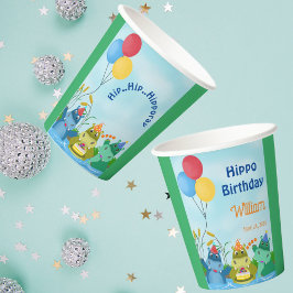 キュートサファリヒッポ誕生日 紙コップ