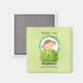 キュートサファリモンキー誕生日感謝してい マグネット (正面/裏面)