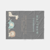 キュートサファリ誕生告知フリースベビーブランケット フリースブランケット (正面(横))