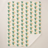 キュートサボテンテーマサウスウエストデコールブランケット シェルパブランケット (正面)