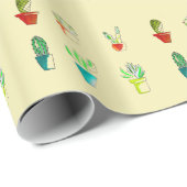 キュートサボテン砂漠イラストレーション ラッピングペーパー (ロールコーナー)