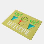 キュートサボテン砂漠テーマウェルカムマット ドアマット (アングル)