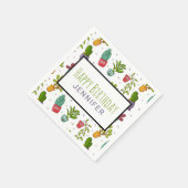 キュートサボテン自然多肉模様誕生日 スタンダードカクテルナプキン (角)