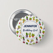 キュートサボテン自然多肉模様誕生日 缶バッジ (正面&裏面)