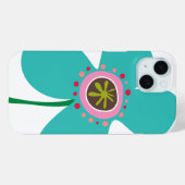 キュートサマーアクアブルーデイジーポップ・アートのフラワーお洒落 Case-Mate iPhoneケース (裏面 (横))