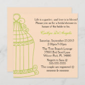 キュートサマーガーデンバードケージブライダルシャワー招待状 招待状 (正面/裏面)