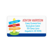キュートサマーキャンプサインラージ差出人住所 ラベル (正面)