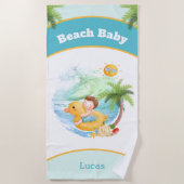 キュートサマーバケーションネームビーチボーイ ビーチタオル (正面)